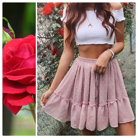 *CLEARANCE* The Ellie Dusty Rose Mini Skirt - Picture 6 of 8